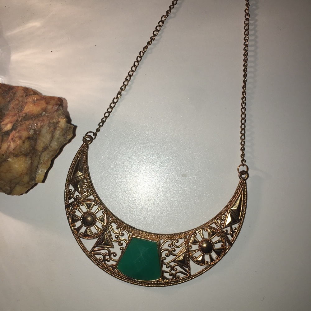 Tribal Faux Gold Necklace